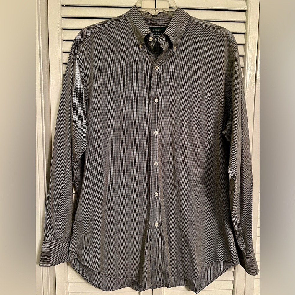 NWOT Lauren Ralph Lauren Polo Long Sleeve Classic Plaid Button Up SZ 15.5/32-33